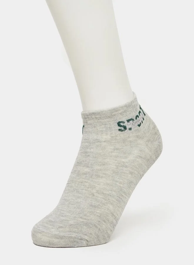 Styli  Pack of 5 - Printed Detail Ribbed Cuff Ankle Socks for Men | Best Price UAE